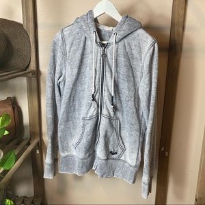 Roxy Gray Washed/Faded Zip Up Hoodie